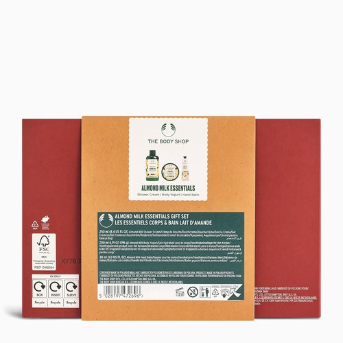 The Body Shop Almond Milk Essentials Set - Shower Cream, Hand Balm & Body Yogurt for Dry Skin