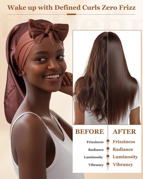 100% Mulberry Silk Bonnet for Sleeping Women Braid Bonnet for Long Hair with Elastic Tie Band Hair Wrap for Braids Curly Hair
