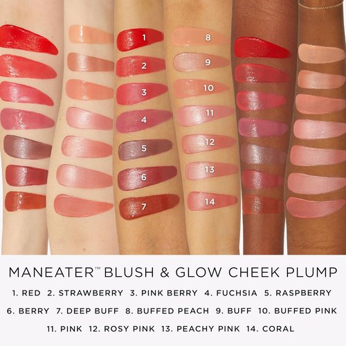 Tarte Maneater Blush & Glow Cheek Plump - Lightweight Cheek Tint & Illuminator with Coconut Water, Hyaluronic Acid & Vitamin E for Radiant, Hydrated Skin