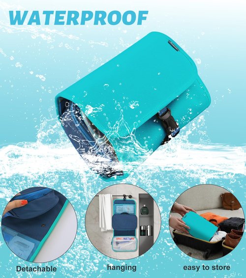 LCYPQPQ 2025 New ! Large-Capacity Foldable travel toiletry bag - Multi-Functional Detachable hanging toiletry bag, Portable Compact hanging travel toiletry bag (Mystic Green)