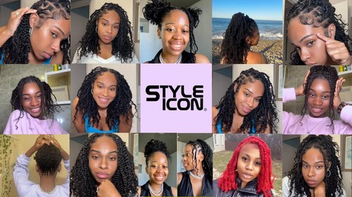 Style Icon 1 Bundle Afro Kinkys Bulk Human Hair (14", Natural Black) - Afro Twist Braids - Curly Extensions - Dreadlocks - Loc Braiding Hair