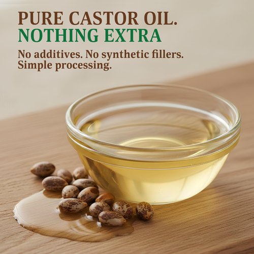 BELMAK Organic Castor Oil Cold Pressed Unrefined, USDA Certified & Hexane Free, 100% Pure Ricinus Communis Oil for Hair, Scalp, Brows and Lashes in Amber Glass Bottle (16.2 oz)