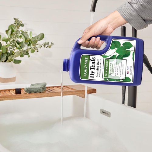 Dr Teal's Foaming Bath with Pure Epsom Salt, Relax & Relief with Eucalyptus & Spearmint, 62.5 fl oz