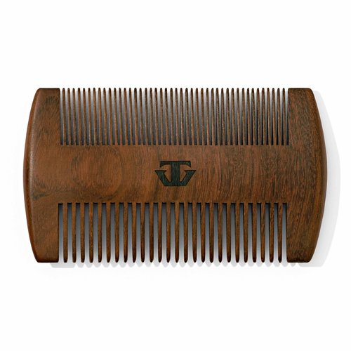 TRAWILD Sandalwood Beard Comb for Men with Mother of Pearl Inlay, Premium Grooming Wood & Wooden Comb for Beard and Mustache