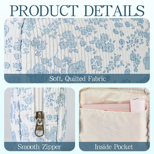 AMZMA Small Pouches for Purse Cute Mini Cosmetic Bag with Zipper Aesthetic Corduroy Makeup Bags Toiletry Bag