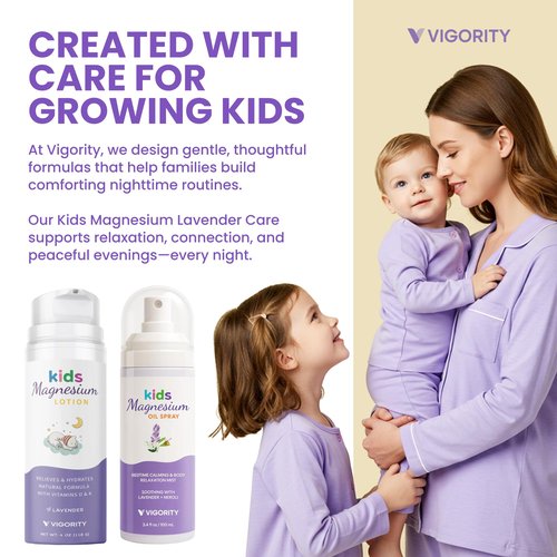 Kids Magnesium Lotion & Magnesium Sleep Spray Set - Calming Lavender Magnesium Oil Spray for Kids Bedtime + Soothing Body Lotion for Nighttime Legs & Feet Comfort, Aromatherapy Lavender & Neroli