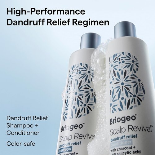 Briogeo Scalp Revival Dandruff Relief Shampoo - Charcoal & 3% Salicylic Acid | Color-Safe & Vegan | 8.4 fl oz