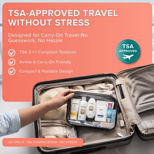 TrekTote 15 Piece Set Women’s Travel & Hygiene Kit with Clear Toiletry Bag, Personal Care Essentials, Single Kit or Bulk Case Packs