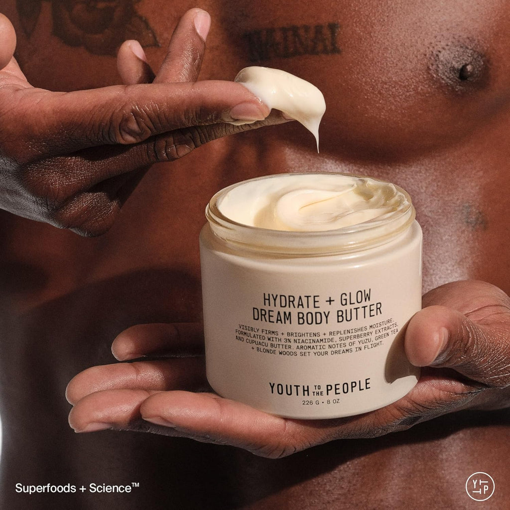 Youth To The People Superberry Body Butter - Hydrate & Brighten Skin Tone, 3% Niacinamide, Vegan, 8 oz