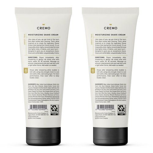 Cremo Shaving Cream Mens, Astonishingly Superior Ultra-Slick Shaving Cream for Men, Fights Nicks, Cuts And Razor Burn, 6 Fl Oz (2 Pack)