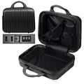 JZRTravel 14 Inch Makeup Train Case with Lock Hard Shell Cosmetic Travel Case w Elastic Strap, ABS Portable Toiletry Bag for Toiletries Make up Storage Case Gift for Women Adult