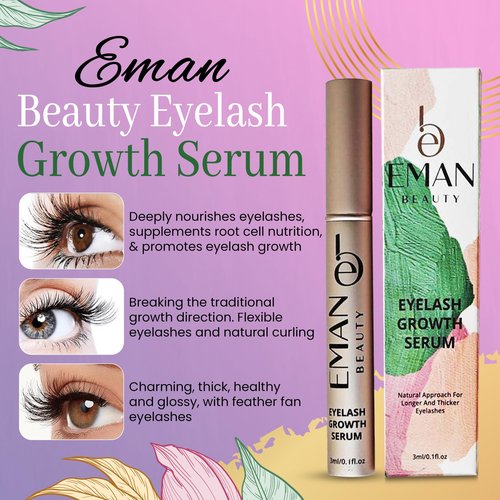 Eman Beauty Eyelash Growth Serum All-Natural Lash Enhancer Helps You Achieve Longer Thicker & Fuller Eyelashes It Boosts Growth For Stronger Healthier Lashes New Beauty Essential (3ml)
