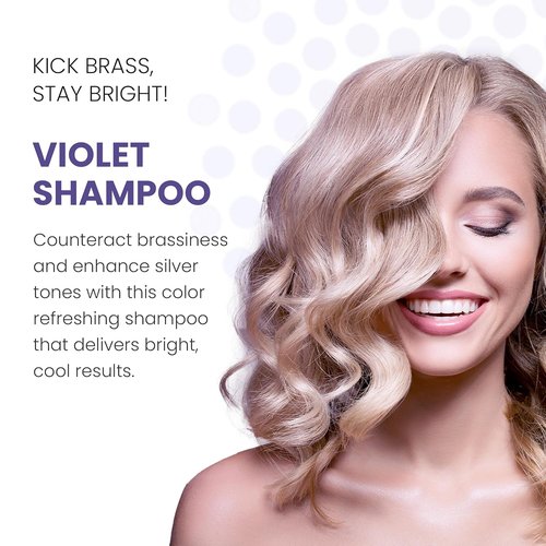 ALOXXI Violet Shampoo - Neutralize Brassiness & Enhance Luminousity for Blonde/Silver Hair | 10.1 Fl Oz