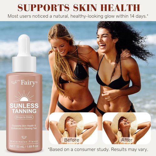 Skiennix Tanning Drops - Sunless Drinkable Tanning Solution for Face & Body | 50ml, Promotes Healthy Skin
