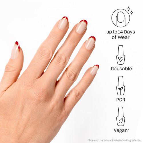 OPI On Point Press On Nails - Short Round & Squoval Styles | 30 Count with Glue | Long Lasting & Reusable