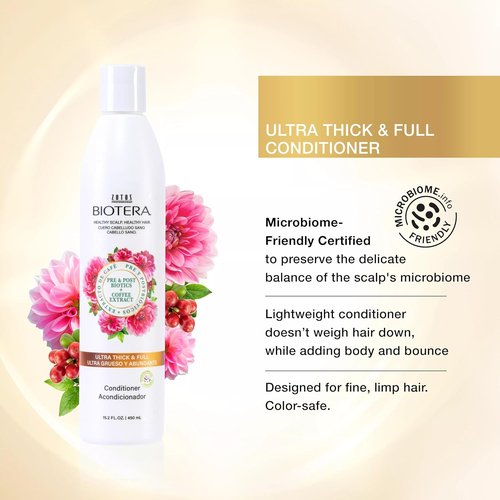 Biotera Ultra Thick & Full Volumizing Conditioner - Boosts Volume for Fine Hair | Vegan, Paraben-Free, Color-Safe