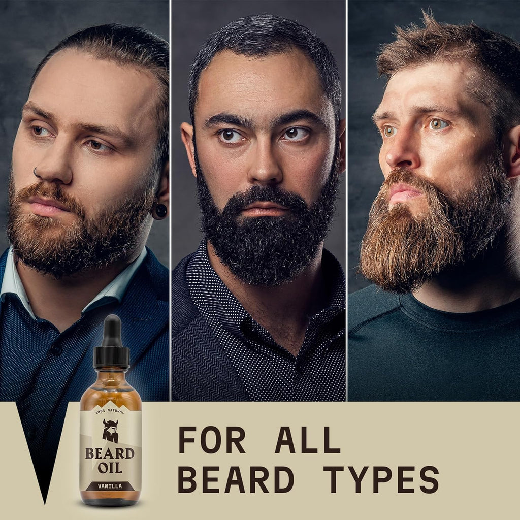 Striking Viking Vanilla Beard Oil - Naturally Derived Conditioner with Argan & Jojoba Oils for Soft, Moisturized Growth (2 Oz)