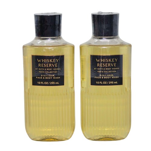 Bath & Body Works Shea + Vitamin E Shower Gel, Set of 2, 10oz Each (Whiskey Reserve)