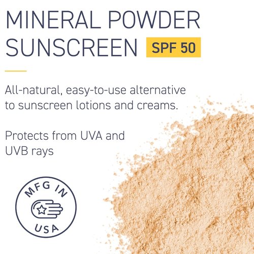 Brush On Block SPF 50 Mineral Powder Sunscreen - Translucent, Broad Spectrum, Water Resistant Face Protection for All Skin Tones