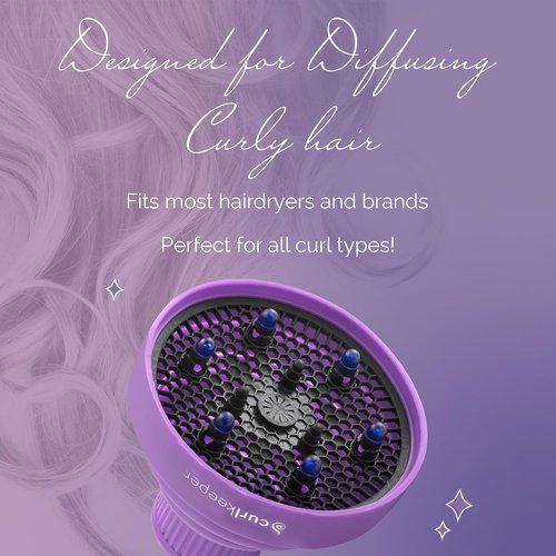 Curl Keeper Hair Diffuser - Pop-Up Silicone Attachment for Curly Hair | Travel-Friendly & Adjustable