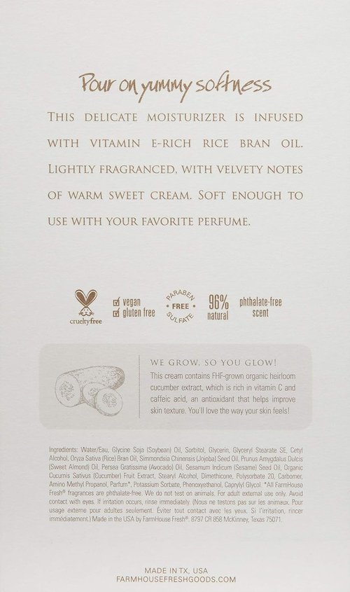 FarmHouse Fresh Sweet Cream Body Milk - Nourishing Hydration for Soft Skin | 8 oz