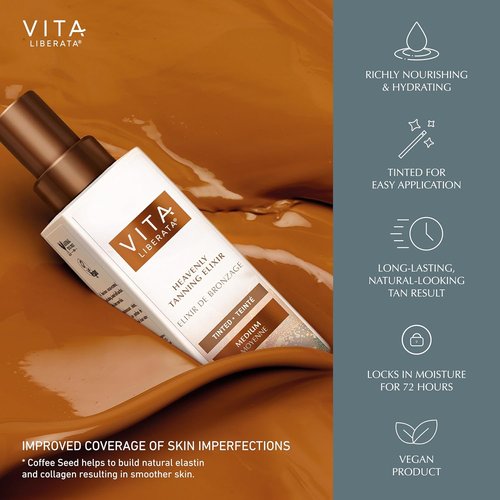 Heavenly Tanning Elixir - Untinted Medium Self-Tanner | 150ML for Natural Glow