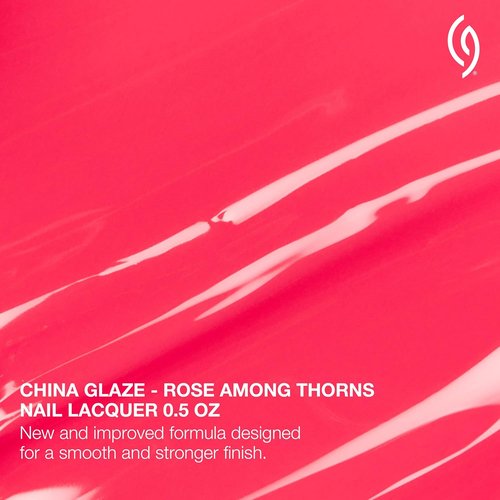 China Glaze CG Nail Lacquer - Rose Among Thorns Neon Hot Pink Polish | Quick Dry, Chip Resistant, 0.5 fl oz
