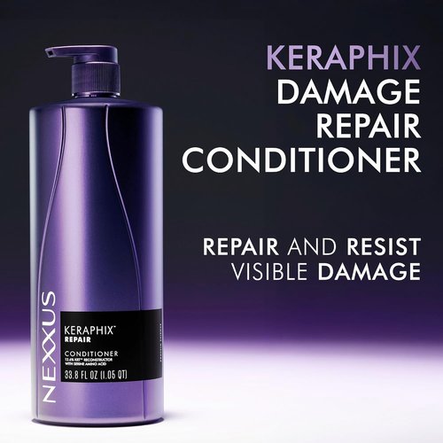 Nexxus KERAPHIX Hair Care | 2-Pack Conditioner for Damaged Hair Repair | 33.8 Fl Oz