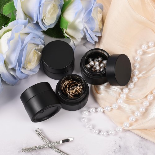 0.5 oz Glass Jars with Lids, Small Empty Cosmetic Jars with Inner Liners, Frosted Finish Sample Containers for Lip Balm, Ointments, Salves, Creams, Candle Making (48 Pack, Black Frosted)