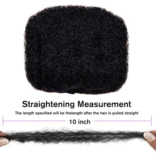JIFFYLOCS Afro Kinky Bulk 100 ％ Human Hair for Dreadlock Extensions,10 Inch 60g 2 Bundles/Package Black,Making Dreadlocks Twist or Braids Repair Extensions