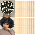 Skiennix Perm Rods - 40 Pcs Beige Plastic Curlers for Short Hair | Medium Size Hair Rollers for Styling