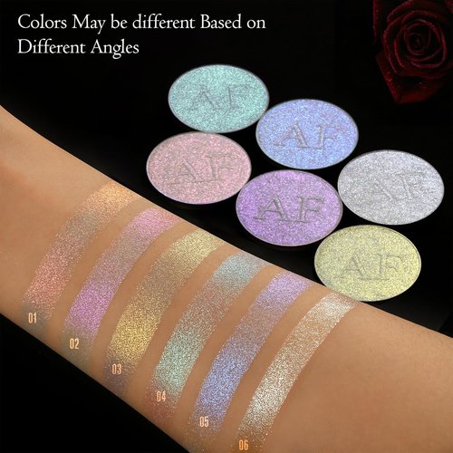 Skiennix Highlighter Makeup Palette - Long-Lasting Formula for Fairy-Like Sheer Glow | Translucent Pink & Silver Shimmer