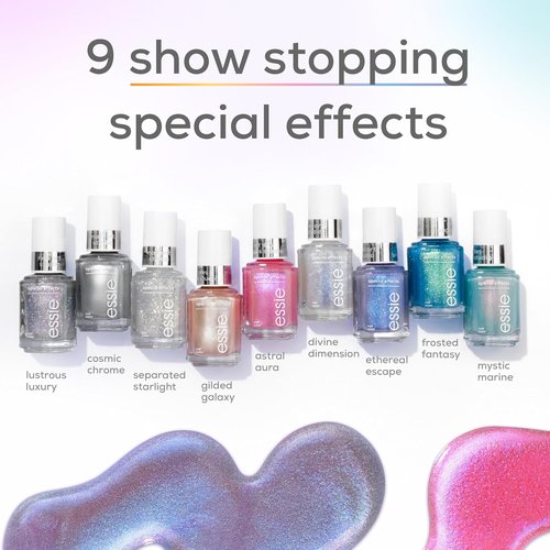 Essie Nail Art Studio Chrome Polish - Vegan Silver Cosmic Chrome, 0.46 Fl Oz for Stunning Nails