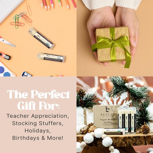 USDA Organic Lip Balm - USA Made with Natural Ingredients, Beeswax Vanilla Chapstick for Dry Lips, Gifts for Women, Birthday Gifts for Her & Him, Hydrating Lip Balm Beauty Gifts, Natural Chapstick