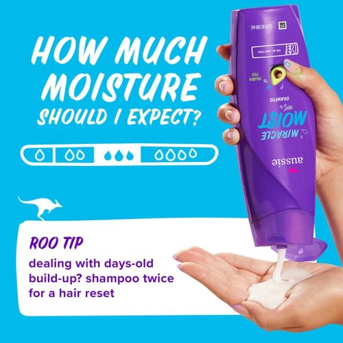 Aussie Miracle Moist Shampoo - Deep Hydration for Soft, Manageable Hair | 12.1 Ounce