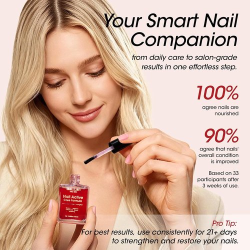Gellen Active Glow Nail Polish - One Step Ridge Filler & Strengthener with Pomegranate Seed Oil | Ultra-Glowy Rose Shine, 0.54 Fl Oz