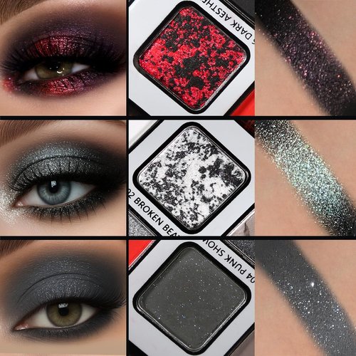 Skiennix Goth Makeup Palette - 12 Highly Pigmented Colors for Smokey Eyes | Matte & Shimmer Finish