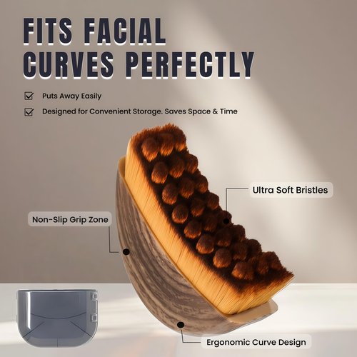 Lymphatic Face Brush for Gentle Facial Massage, Reduce Puffiness & Boost Circulation – Contour Brush for Jawline & Neck