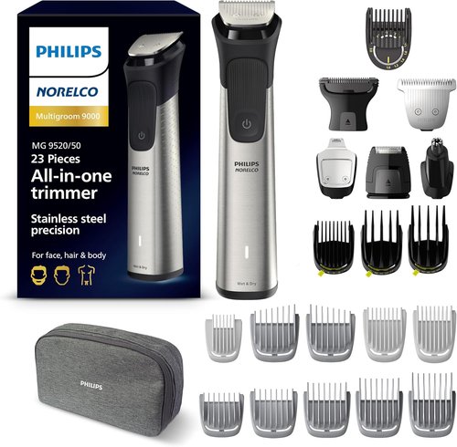 Philips Norelco Multigroom 9000 Series - All-in-One Trimmer & Grooming Kit | 23-Piece for Beard, Body, Face, and More