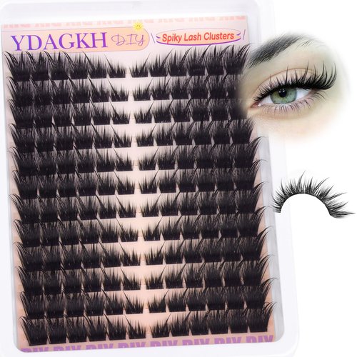 Fairy Lash Clusters Cat Eye Cluster Eyelash Extensions Natural Eyelash Clusters Spiky Manga Wispy Cluster Lashes Fox Eye 8-20mm DIY Individual Lash Extension 144Pcs by YDAGKH