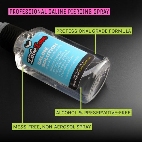 Stretch It - Ear Stretching Aftercare Trio, LobeLove, Premium Ear Stretching Balm, Jojoba Oil, Organic & Professional Saline Solution Spray