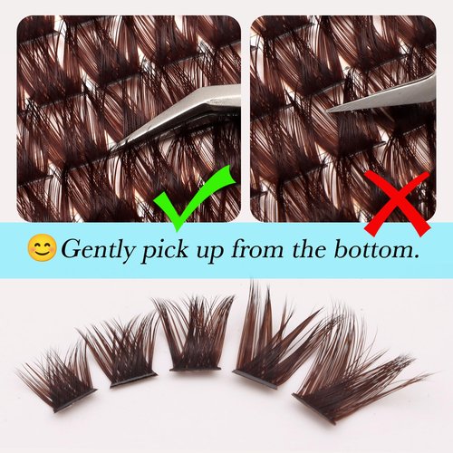 Sultrya Brown Lash Clusters 144PCS Natural Fluffy Thick Eyelash Clusters, C Curl Volume Cluster Lashes, False Eyelashes, Beginner Friendly, DIY Eyelash Extensions for Natural Look (8-16mm, Brown)