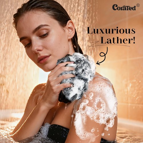 CORATED African Net Sponge Authentic, Shower Loofah Exfoliating Bath Sponge, Body Scrubber for Women and Men Daily Use Body Care, Travel Portable Bath Accessories Spa Gifts