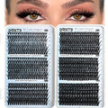QUNETY Lash Clusters 720pcs Eyelash Clusters Mixed 30-100D Cluster Eyelash Extensions Wispy Individual Lashes Cluster Natural DIY Eyelashes C curl Volume False Mink Eye Lash Extension Trays