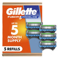 Gillette Fusion5 ProGlide Razor Refills for Men, 5 Razor Cartridges for FlexBall Razor Handle, 5-Blade Razor Blades, Precision Trimmer for Men