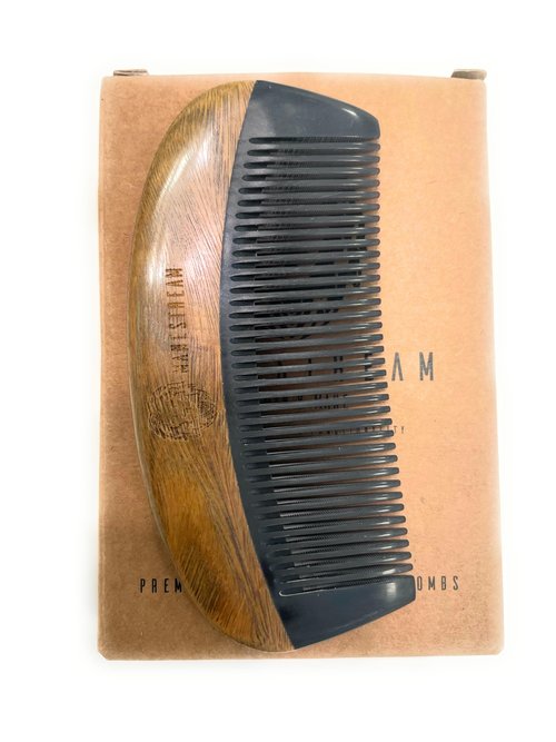 Premium Natural Ox horn and Sandalwood Beard Mustache Comb | Perfect Grooming Companion & Gift for Men – by Man & Mane