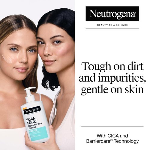 Neutrogena Ultra Gentle Foaming Face Wash - Fragrance-Free Cleanser for Sensitive Skin, 12 fl oz