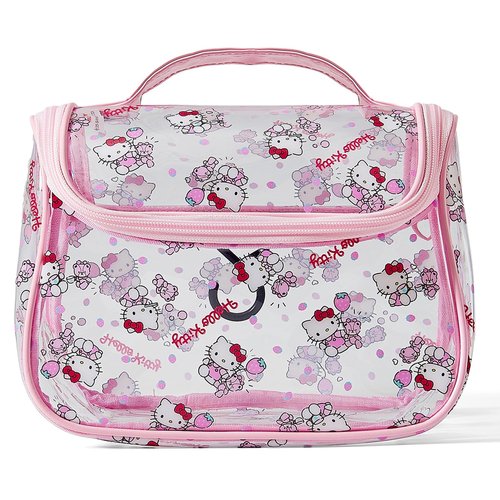 GQYAYQG Cute Makeup Bag, Cartoon Toiletry Bag, Transparent Makeuo Bag, Handheld Zippered Travel Cosmetic Bag, The Best Gifts for Women (pink)