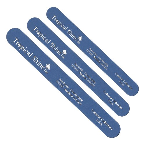 File Medium Fine - 220-320 Blue by Tropical Shine for Women - 1 Pc File (Pack of 3)