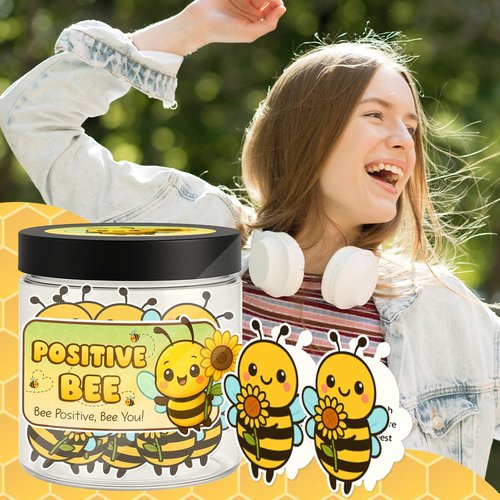 60 Positive Bee Cards Jar, Affirmation Cards For Women, Friendship Gift, Positive Quotes Jar, Best Friend Gift, Christmas Gifts For Women, Bee Gifts For Men